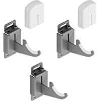 3 soportes de pared para radiadores de aluminio con regulación y protección vertical + horizontal - tapa en ABS blanco y…